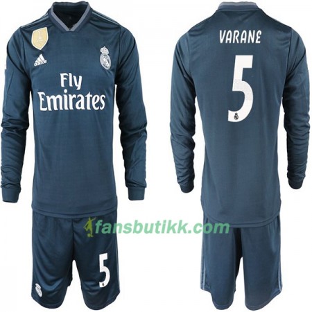 Fotballdrakt Real Madrid VARANE 5 Barn Bortetrøye 2018-2019 Langermet